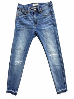 Madewell women’s Skinny 9” high rise skinny Distressed Blue Jeans